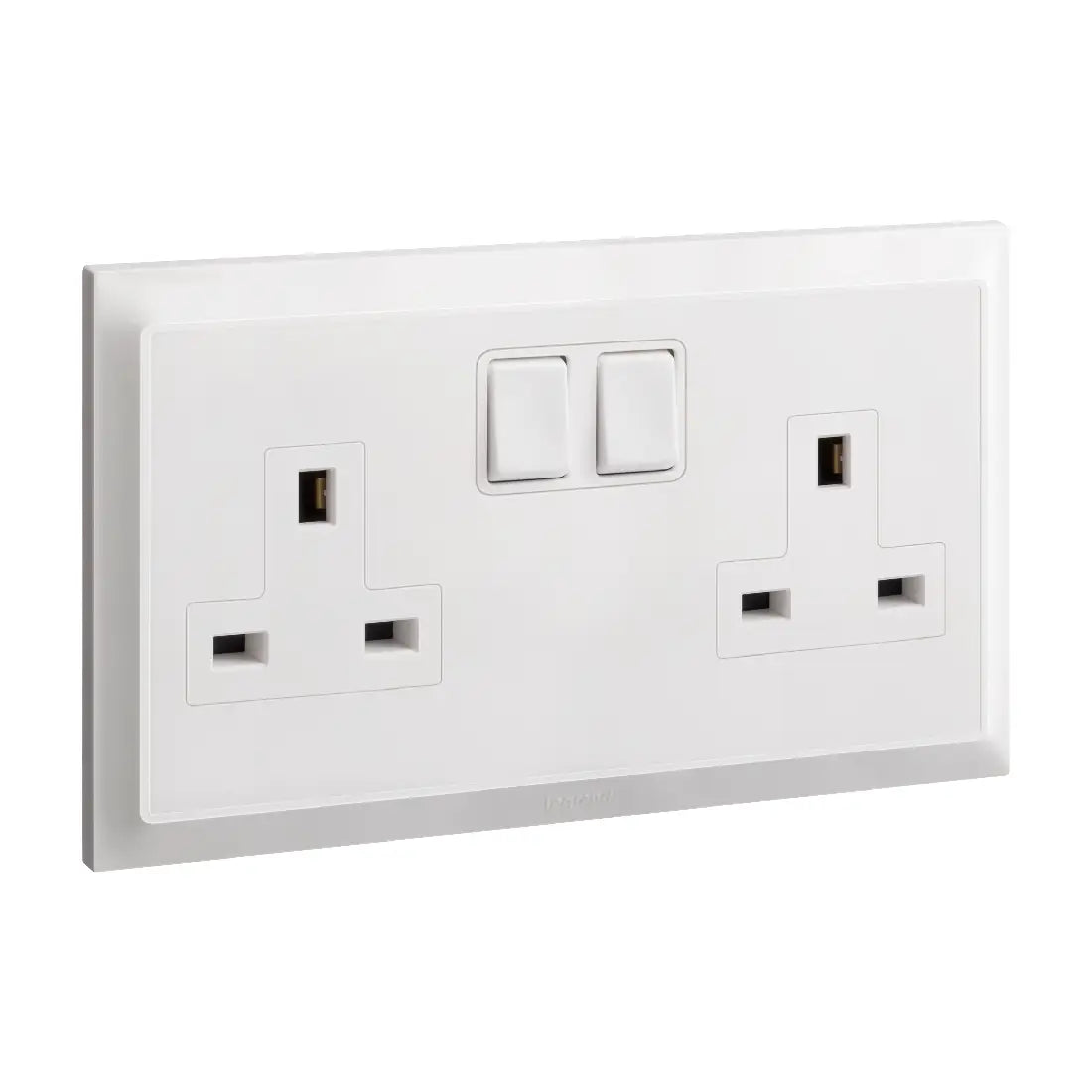 Legrand Belanko S 2 Gang Single Pole BS Switched Socket Outlet Inboard Rockers 13A