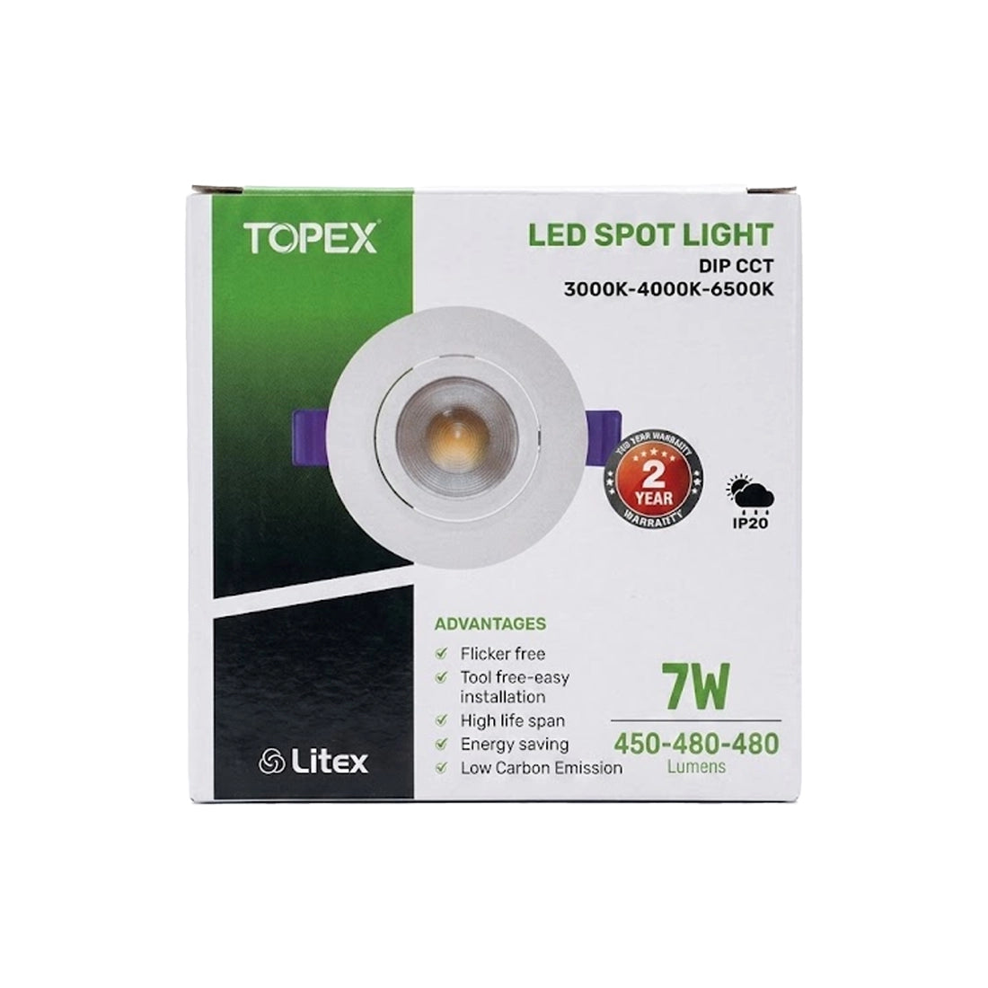 Litex Recessed LED Spot Light Movable 7W 3-in-1 TDA-D002-7W