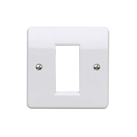 MK Logic Plus 1G Euro Front Plate One Module Aperture 25 X 50mm K181WHI - White