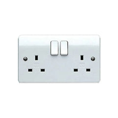 MK Logic Plus 13A 2G DP Switched Socket K2747WHI - White - Slide 1