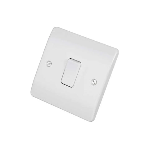 MK Logic Plus 10A 1G 2 Way Plate Switch K4871WHI - White