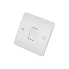 MK Logic Plus 10A 1G 2 Way Plate Switch K4871WHI - White - Slide 1