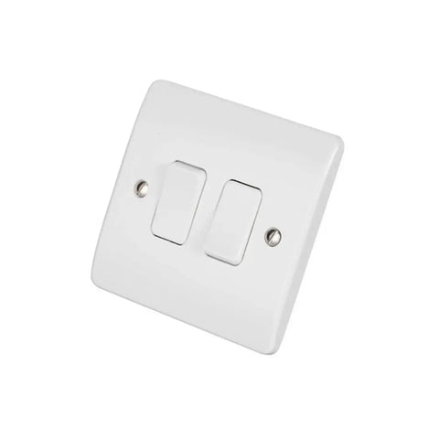 MK Logic Plus 10A 2G SP 2 Way Plate Switch K4872WHI - White