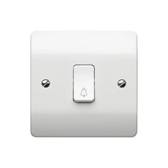 MK Logic Plus 10A 1G 2Way SP Push Switch K4878BWHI - White - Slide 1
