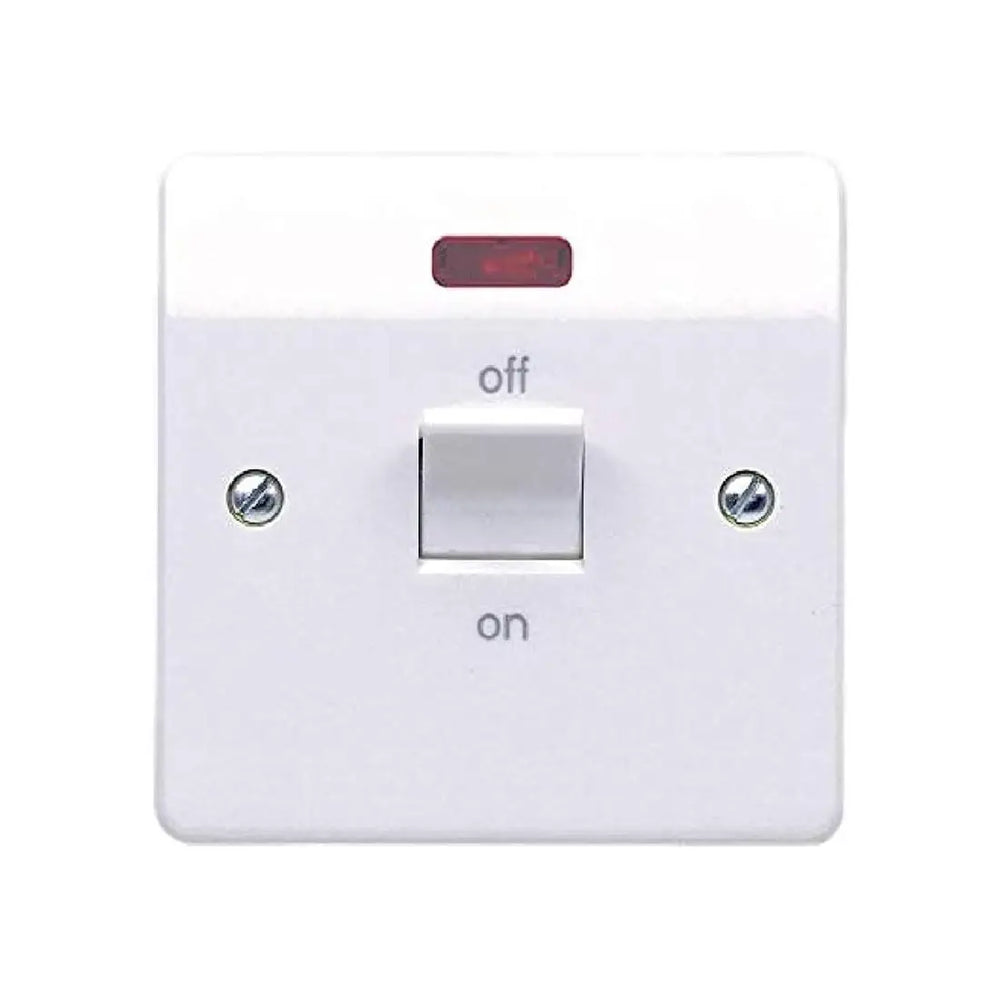 MK Logic Plus 32A 1G DP Switch with Neon K5105SAWHI - White