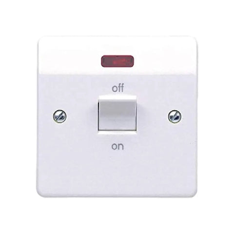 MK Logic Plus 32A 1G DP Switch with Neon K5105SAWHI - White