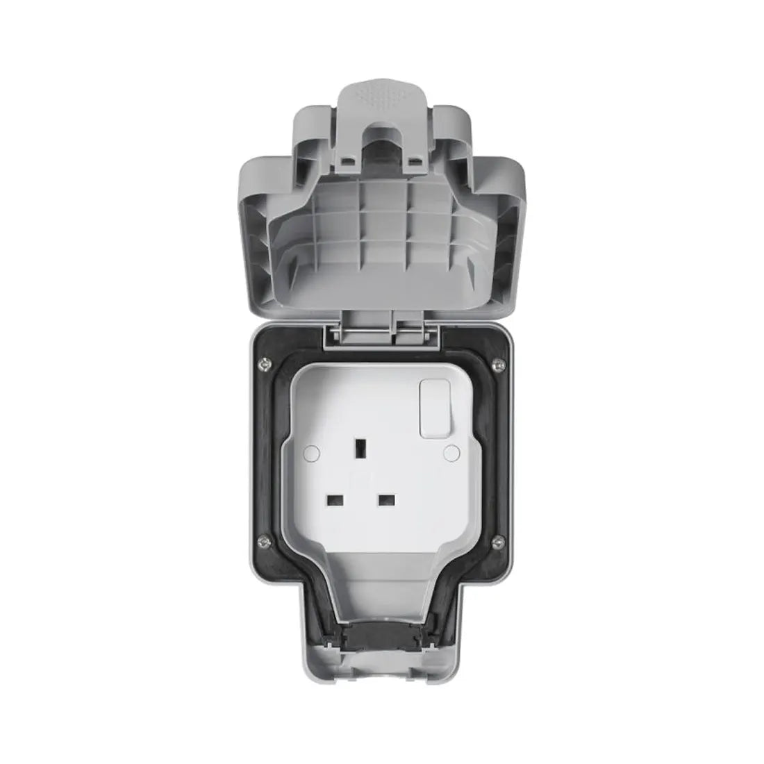 MK Masterseal Plus 13A 1 Gang Waterproof Switched Socket K56486GRY - Grey