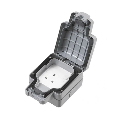 MK Masterseal Plus 13A 1 Gang Waterproof Switched Socket K56486GRY - Grey