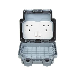 MK Masterseal Plus 13A 2 Gang Waterproof Switched Socket K56482GRY - Grey - Slide 2