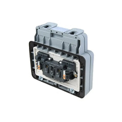 MK Masterseal Plus 13A 2 Gang Waterproof Switched Socket K56482GRY - Grey - Slide 3