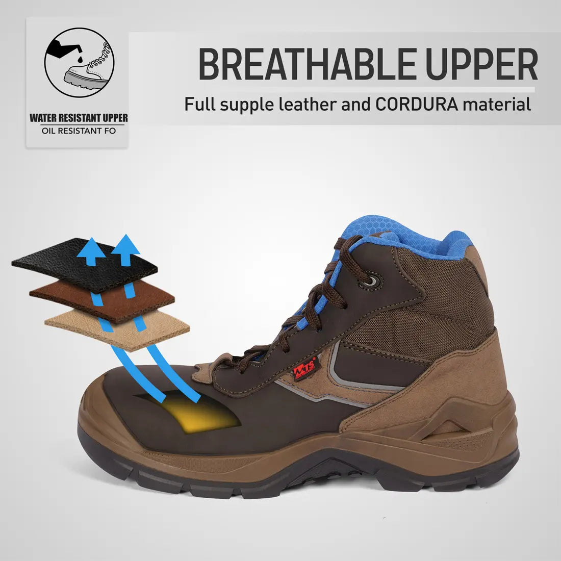 MTS By Honeywell ESK S3 SRC Ultima Flex High Ankle Safety Shoes, 70711 - Brown