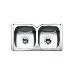 Milano Stainless Steel Double Bowl Kitchen Sink 820 X 500 X 180mm BL-812 - Slide 1