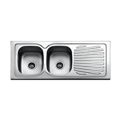 Milano Stainless Steel Double Bowl Kitchen Sink 1200 X 500 X 180mm BL-860 - Slide 1