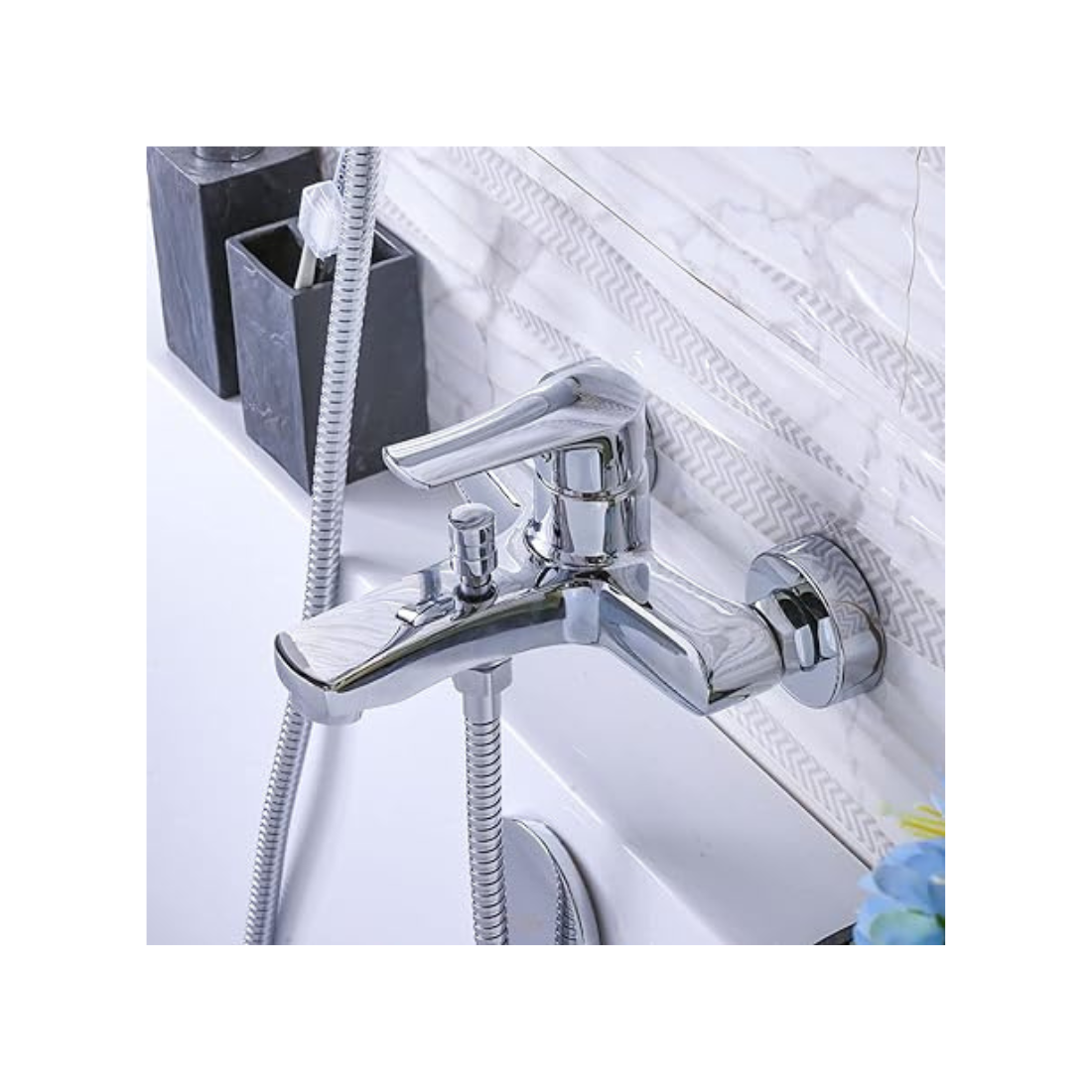 Milano Charming Bath Mixer with Shower Set - Chrome