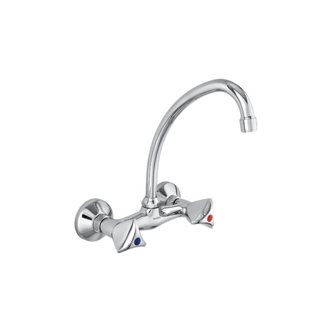 Milano Classic Wall Mounted Kitchen Sink Mixer - Chrome