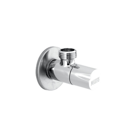 Milano Crown Brass Angle Valve - Silver