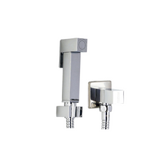 Milano Decent Brass Shattaf Set with Angle Valve Kit - Chrome