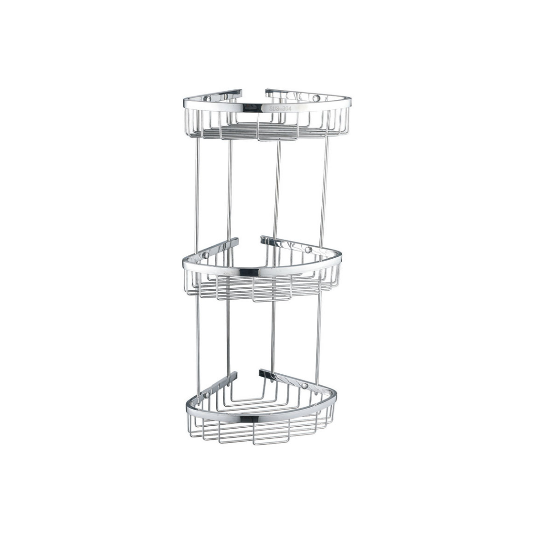 Milano Dora Three Layer Corner Basket - Stainless Steel