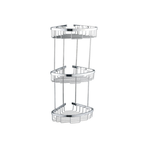 Milano Dora Three Layer Corner Basket - Stainless Steel