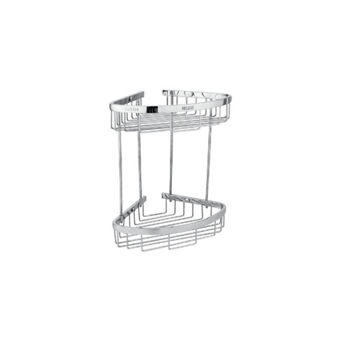 Milano Dora Two Layer Corner Basket - Stainless Steel