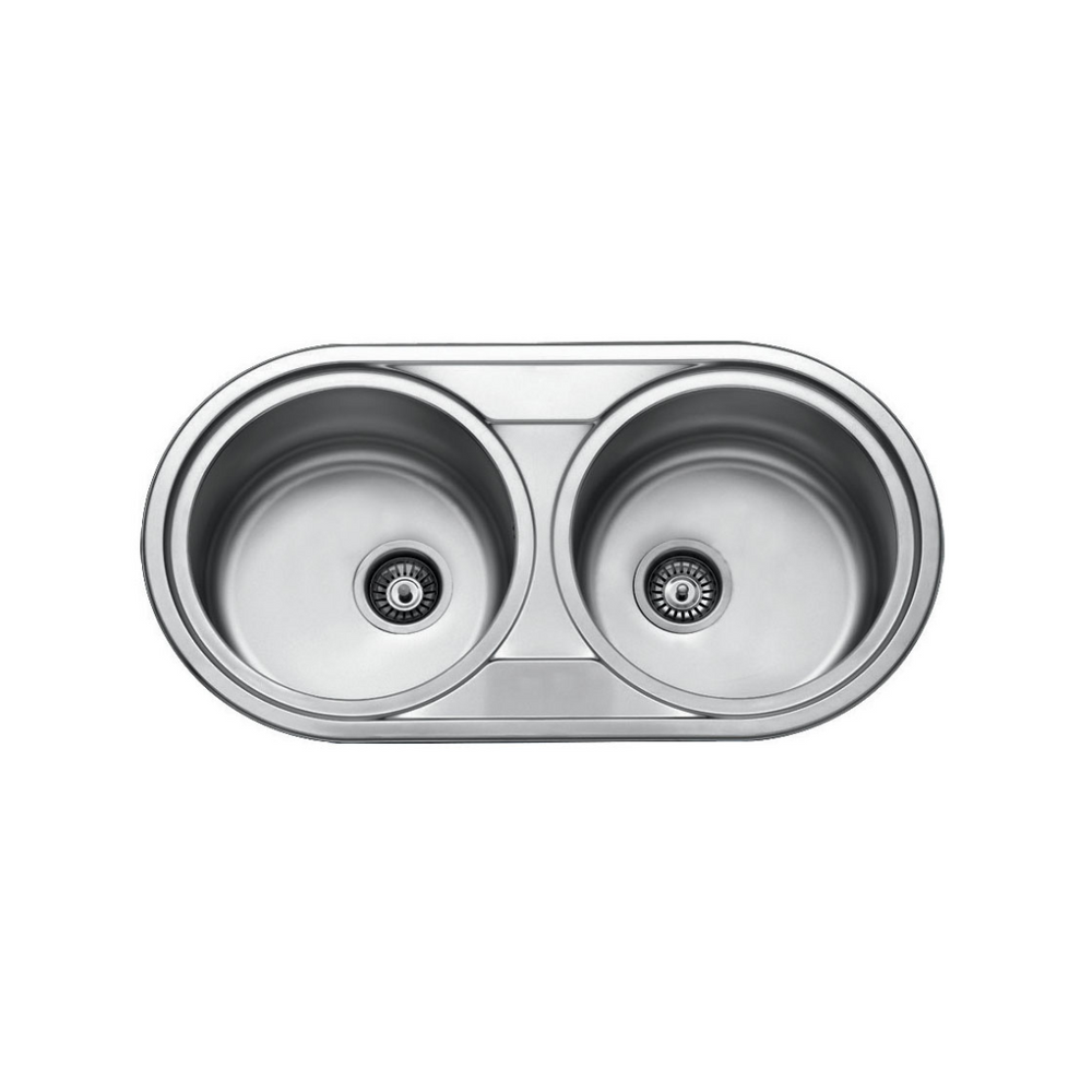 Milano Round Double Bowl Kitchen Sink 900 X 470 X 180mm JY-831