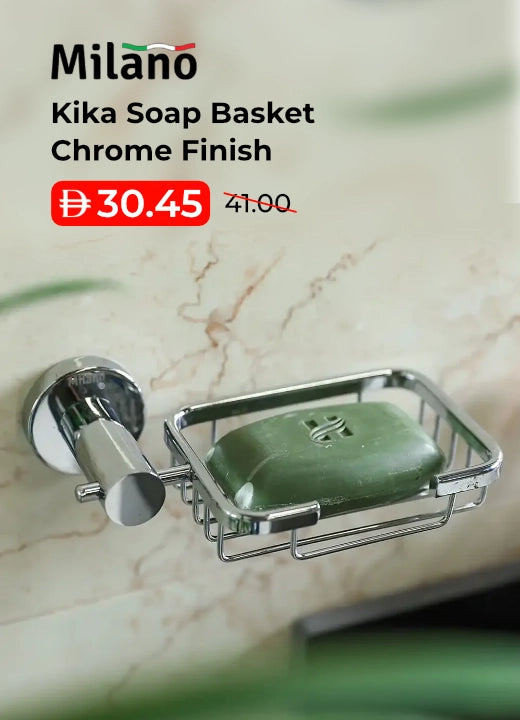 Milano Kika Soap Basket Chrome Finish at best sale price AED 30.45 in Dubai, UAE
