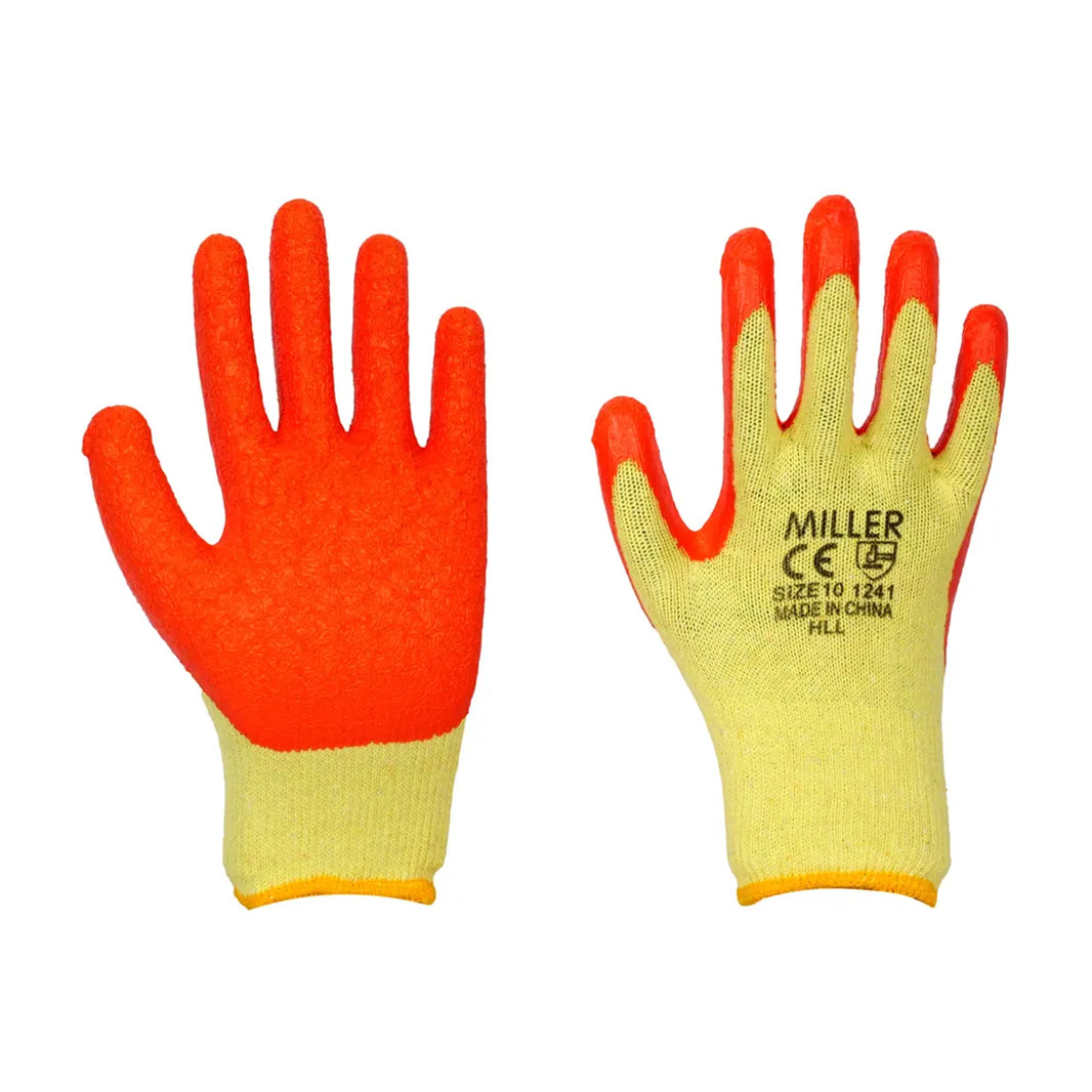 Miller HLL Latex Coated Gloves 12 pcs Orange