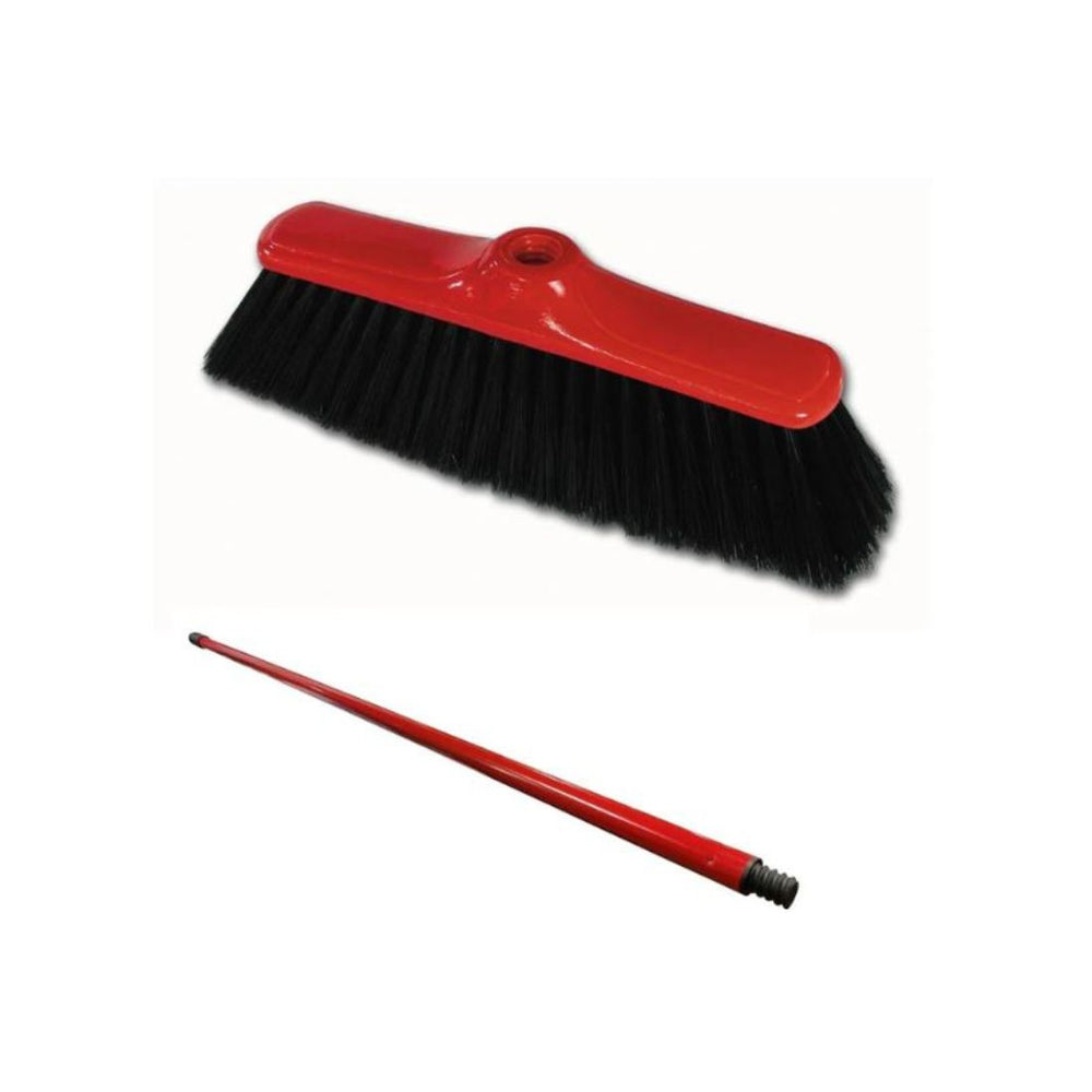 Mr. Brush MR120.10+MH Regina Floor Sweeping Broom With Metal Handle Red & Black