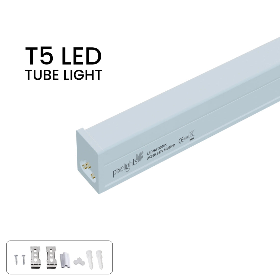 Pixelights Integrated T5 LED Tube Light 9W 3000K - Warm White