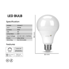Pixelights LED Bulb 20W E27 - Daylight - Slide 2