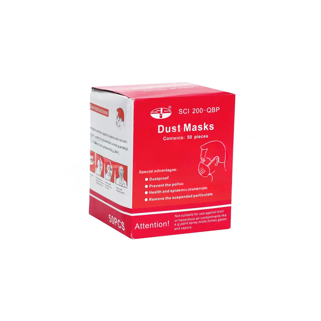 SCI QBP Dust Mask 140 GMS, 50 pcs - White