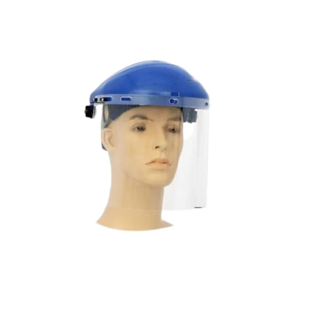 SRC Face Shield With Ratchet Head Gear Blue