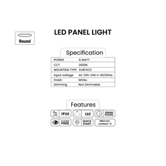 Pixelights 6W Round LED Surface Light 3000K - Warm White - Slide 3