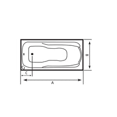Sanitech Maha Acrylic Bathtub Size 170 X 70 cm - Slide 3