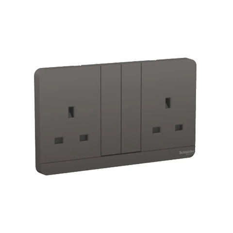 Schneider Electric AvatarOn 2G Switched Socket with LED 3P 13A 250V E83T25N_DG_G12 - Dark Grey