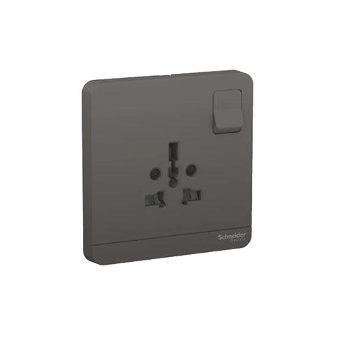 Schneider Electric AvatarOn 2P and 3P Switched Socket 16A 250V E8315TS_DG - Dark Grey
