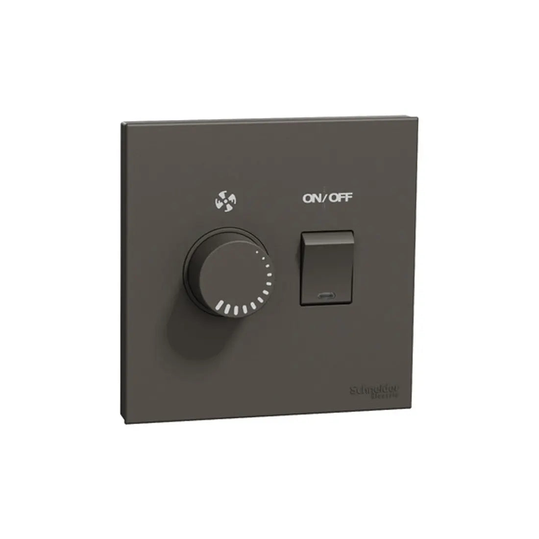 Schneider Electric AvatarOn C Fan Controller with Switch E8732V400F_DG - Dark Grey
