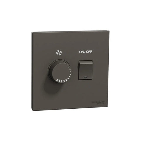 Schneider Electric AvatarOn C Fan Controller with Switch E8732V400F_DG - Dark Grey
