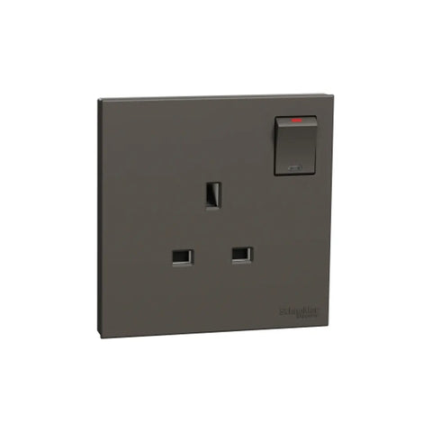 Schneider Electric AvatarOn C Switched Socket with LED 13A 250V 1 Gang E8715N_DG - Dark Grey
