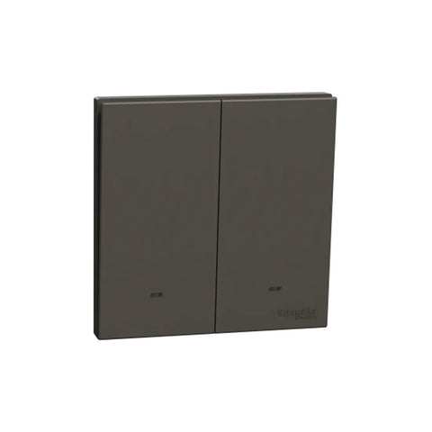 Schneider Electric AvatarOn C Switch with Fluorescent Locator 16AX 250V 2 Gang 1 Way E8732L1F_DG - Dark Grey