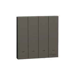 Schneider Electric AvatarOn C Switch with Fluorescent Locator 16AX 250V 4 Gang 2 Way E8734L2F_DG - Dark Grey - Slide 1