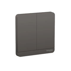 Schneider Electric AvatarOn Switch with LED 16AX 250V 1 Way 2 Gang E8332L1LED_DG - Dark Grey - Slide 1