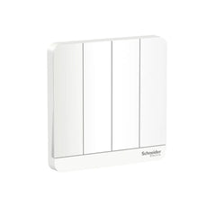 Schneider Electric AvatarOn Switch with LED 16AX 250V 2 Way 4 Gang E8334L2LED_WE - White - Slide 1