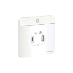 Schneider Electric AvatarOn USB Charger Type A and C 21W 3A E8332ACQUSB_WE - White - Slide 1