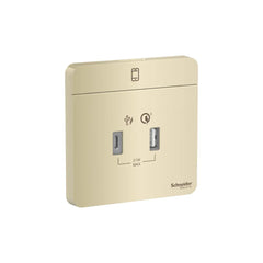 Schneider Electric AvatarOn USB Charger Type A and C 21W 3A E8332ACQUSB_WG - Wine Gold - Slide 1