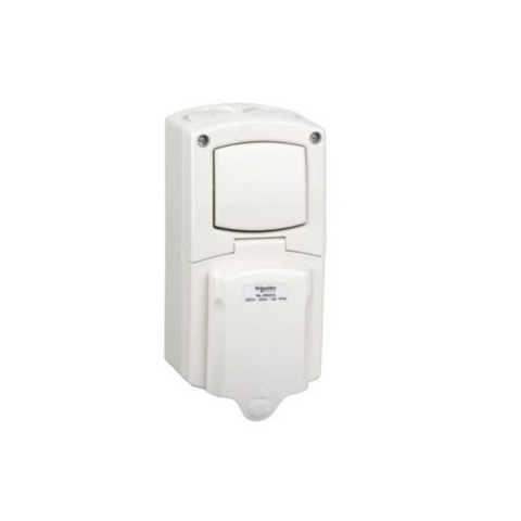 Schneider Electric 13A 250V Surface Mount Single Pole Switched Socket IP56 CSC313