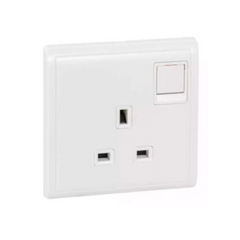 Schneider Electric 1 Gang Switched Socket 13A 250V E8215 - White - Slide 1