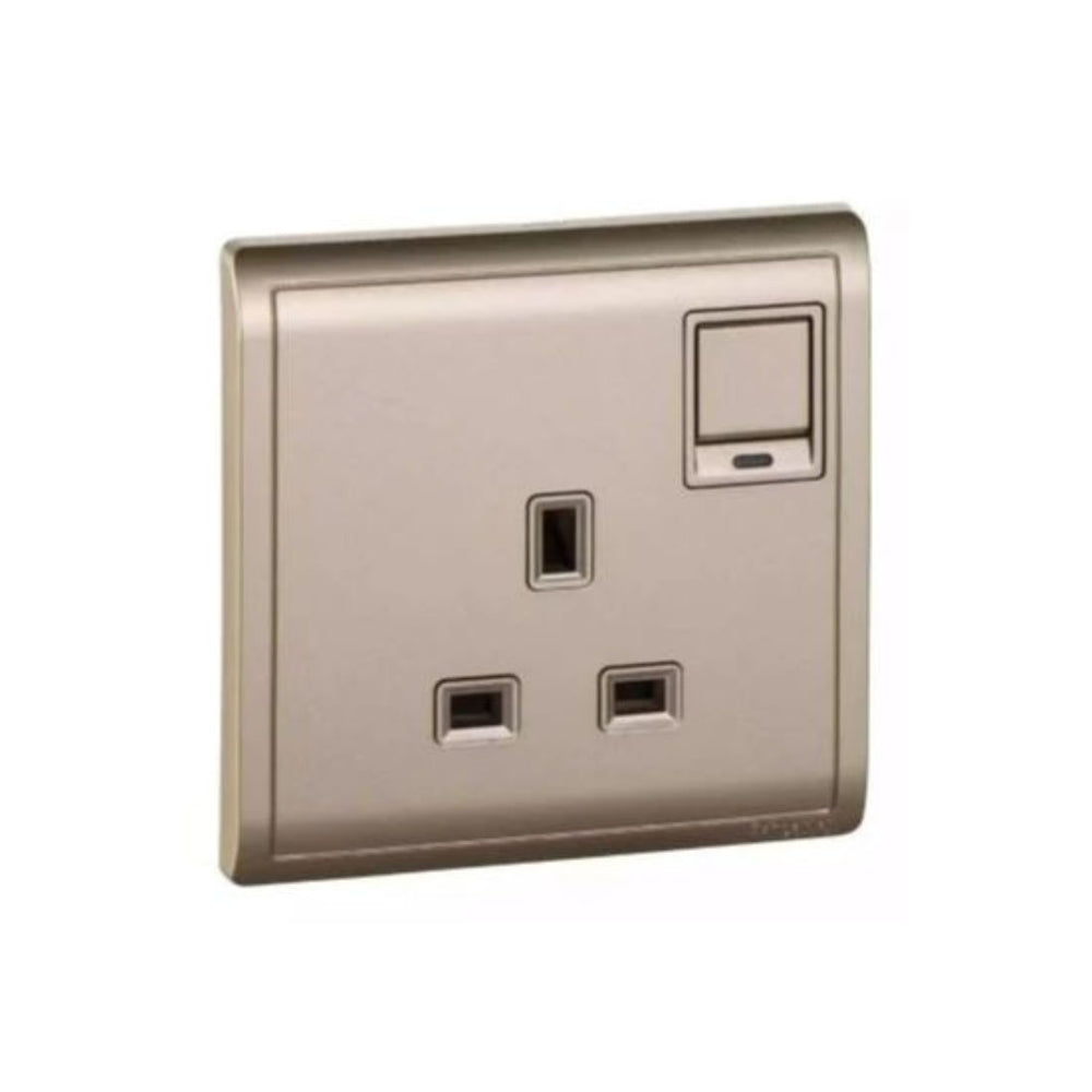 Schneider Electric Pieno 1 Gang Switched Socket with Neon 13A 250V E8215N_WG Wine Gold in Dubai, UAE