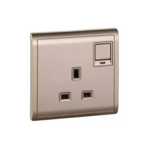 Schneider Electric Pieno 1 Gang Switched Socket with Neon 13A 250V E8215N_WG - Wine Gold