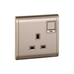 Schneider Electric Pieno 1 Gang Switched Socket with Neon 13A 250V E8215N_WG - Wine Gold - Slide 1